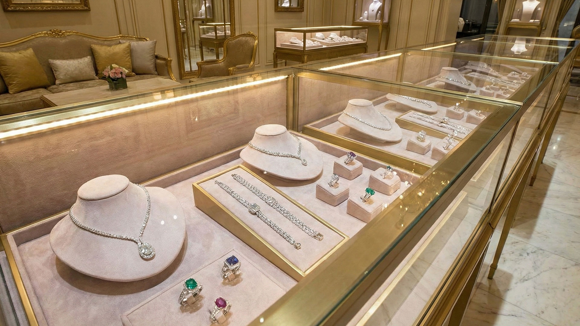 Luxury jewelry showcase